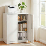 Storage Cabinets: Artiss Steel Locker Cabinet Filing Mental Storage 3-Point Lock Adjustable Shelves White