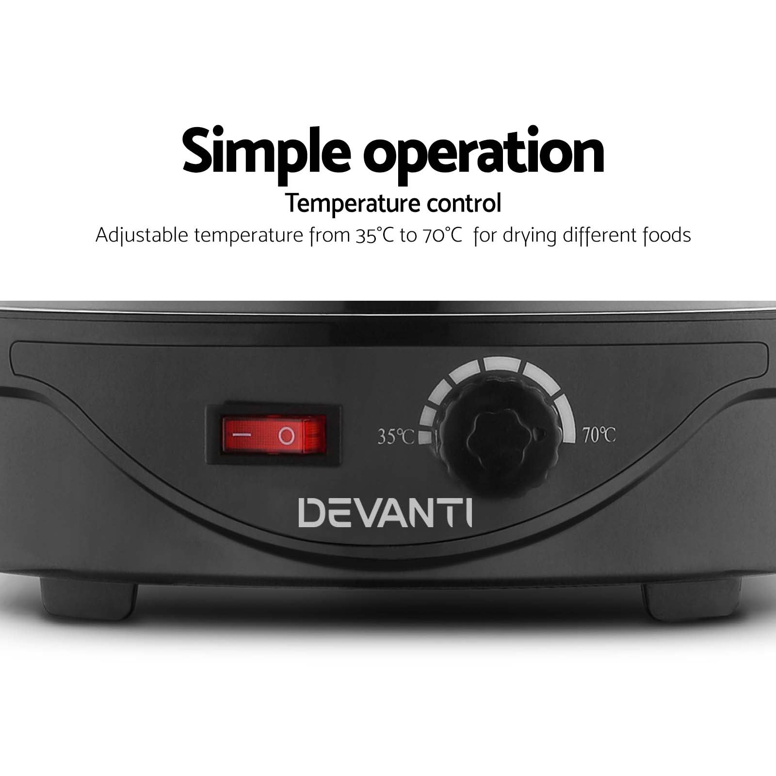 Food Dehydrators: Devanti 5 Trays Food Dehydrator Fruit Dehydrators Pet Beef Jerky Dryer Black