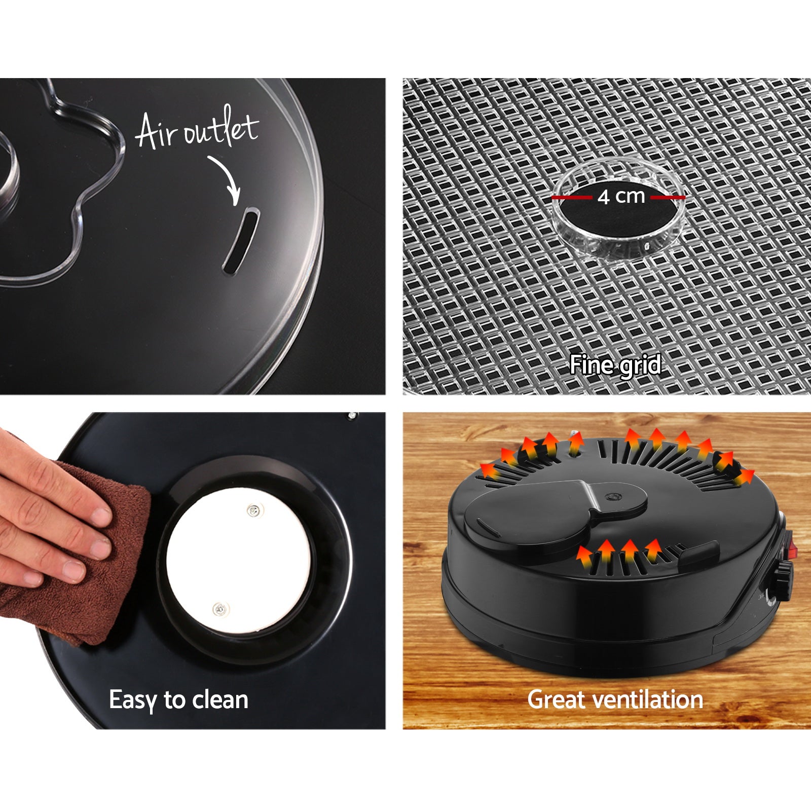 Food Dehydrators: Devanti 5 Trays Food Dehydrator Fruit Dehydrators Pet Beef Jerky Dryer Black