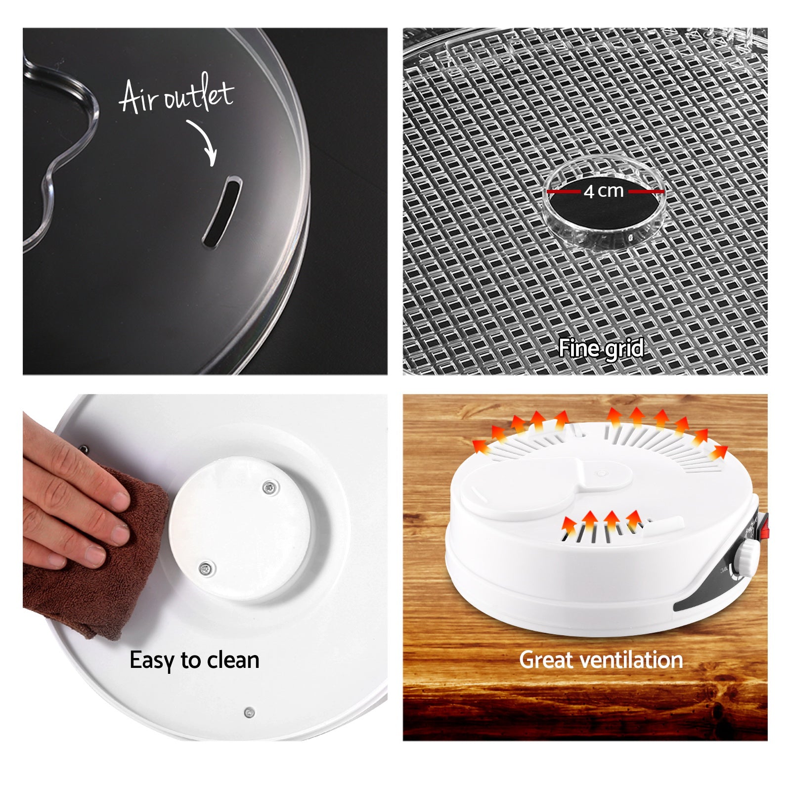 Food Dehydrators: Devanti 5 Trays Food Dehydrator Fruit Dehydrators Pet Beef Jerky Dryer White