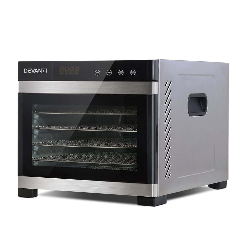 Food Dehydrators: Devanti 6 Trays Food Dehydrator Stainless Steel Tray