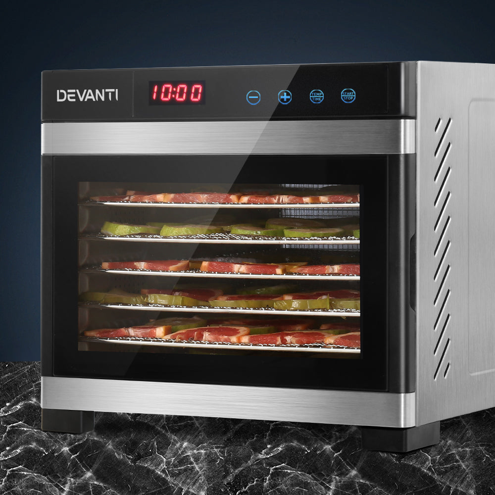 Food Dehydrators: Devanti 6 Trays Food Dehydrator Stainless Steel Tray