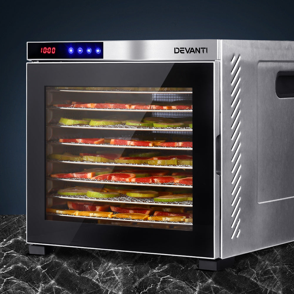 Food Dehydrators: Devanti 10 Trays Food Dehydrator Stainless Steel Tray