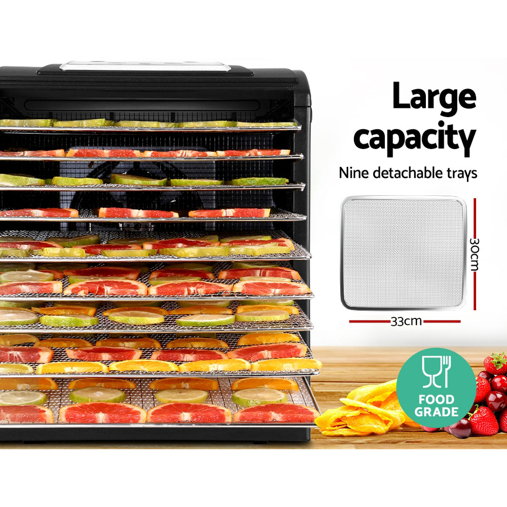 Food Dehydrators: Devanti 9 Trays Food Dehydrator Stainless Steel Tray