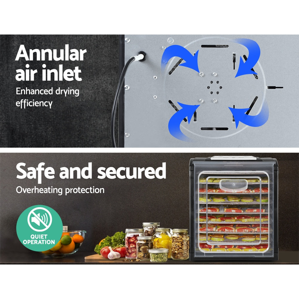 Food Dehydrators: Devanti 9 Trays Food Dehydrator Stainless Steel Tray