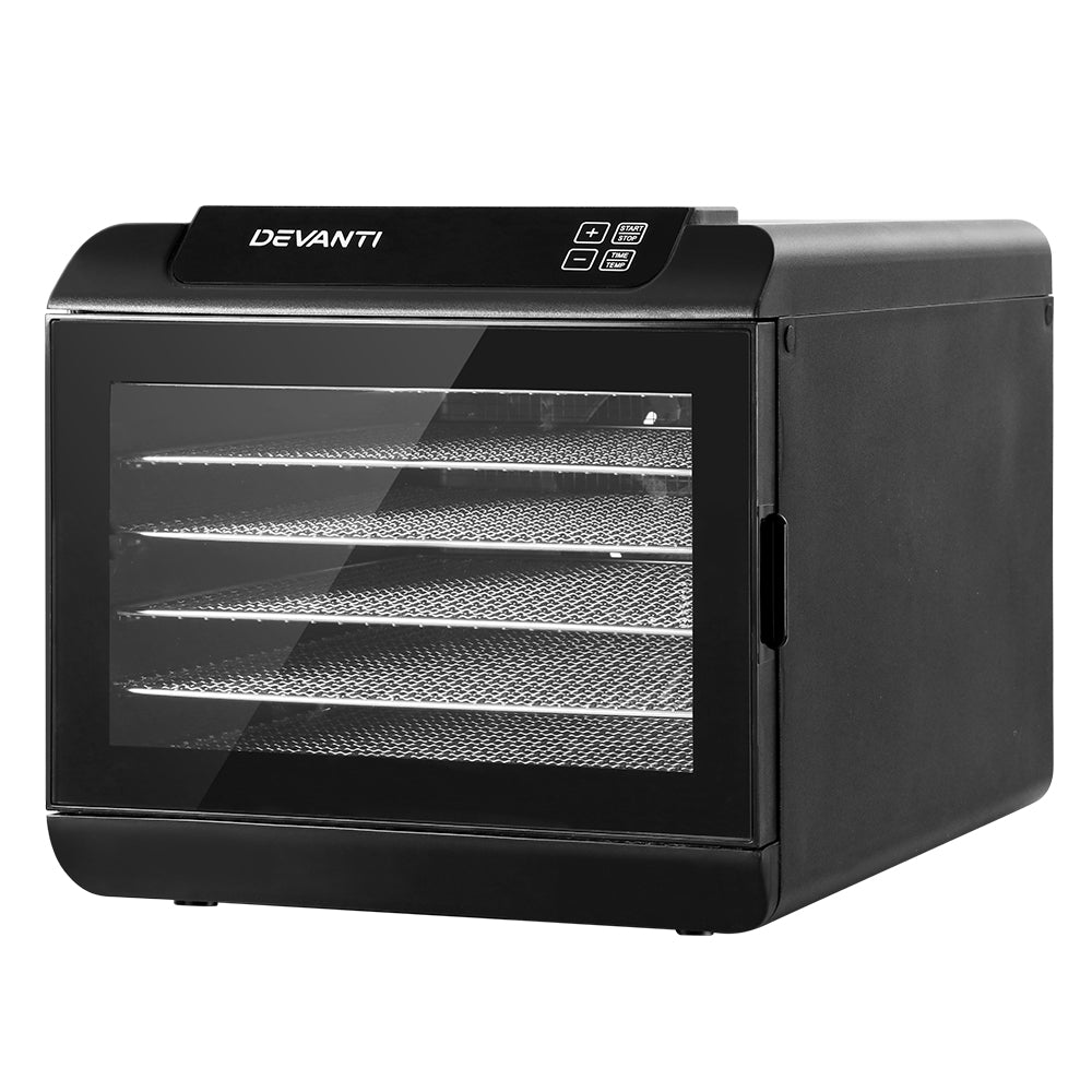 Food Dehydrators: Devanti 6 Trays Food Dehydrator Stainless Steel Tray