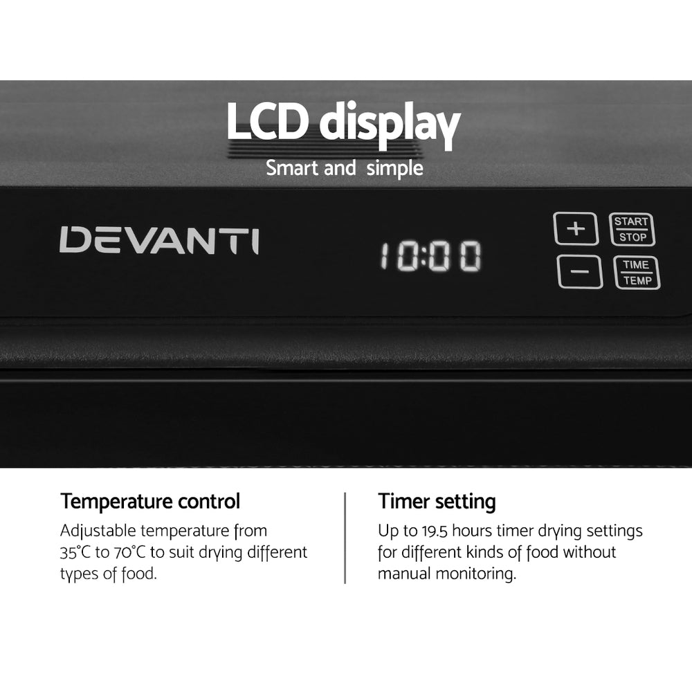 Food Dehydrators: Devanti 6 Trays Food Dehydrator Stainless Steel Tray