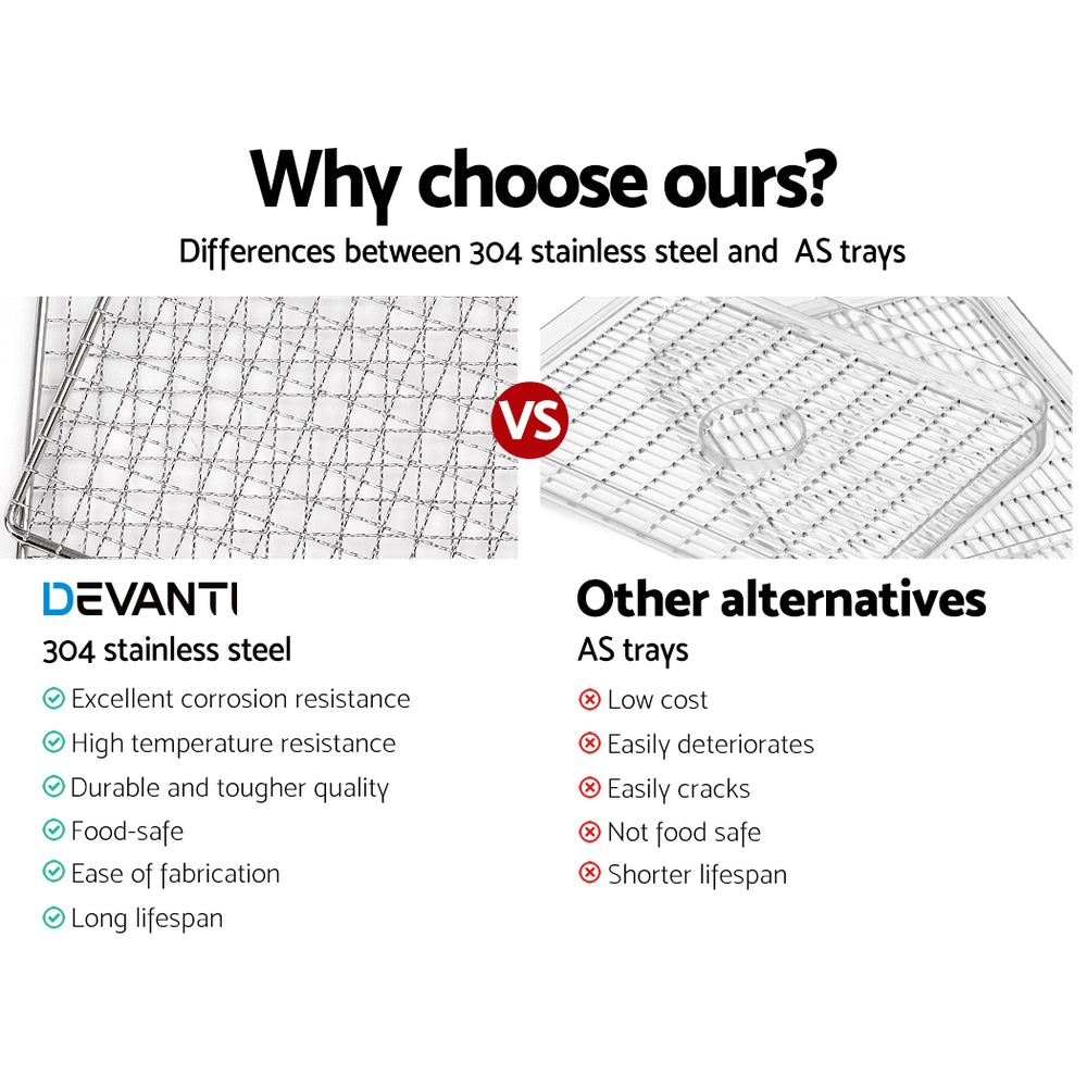 Food Dehydrators: Devanti 6 Trays Food Dehydrator Stainless Steel Tray