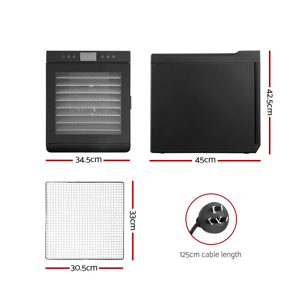 Food Dehydrators: Devanti 10 Trays Food Dehydrator Stainless Steel Tray