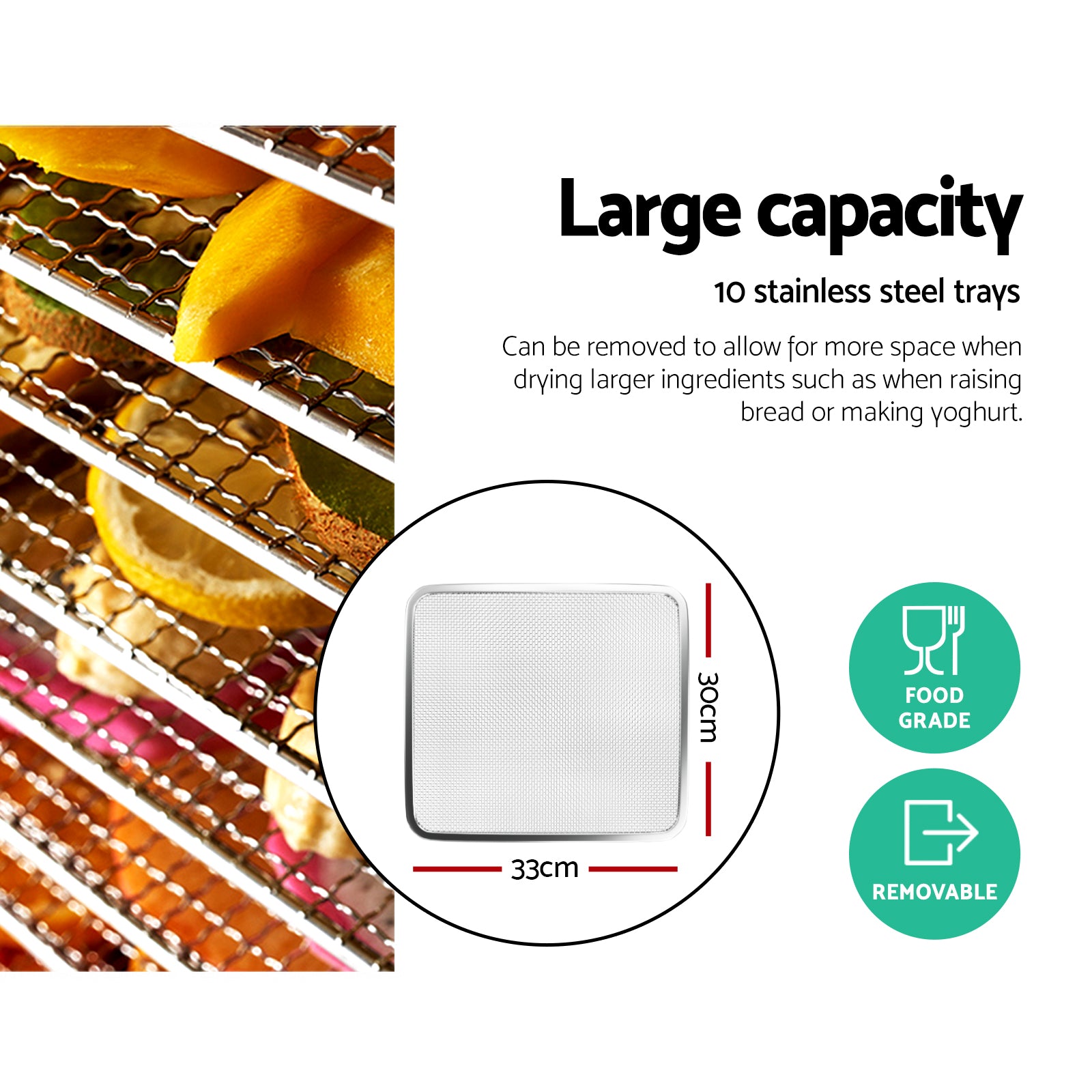 Food Dehydrators: Devanti 10 Trays Food Dehydrator Stainless Steel Tray