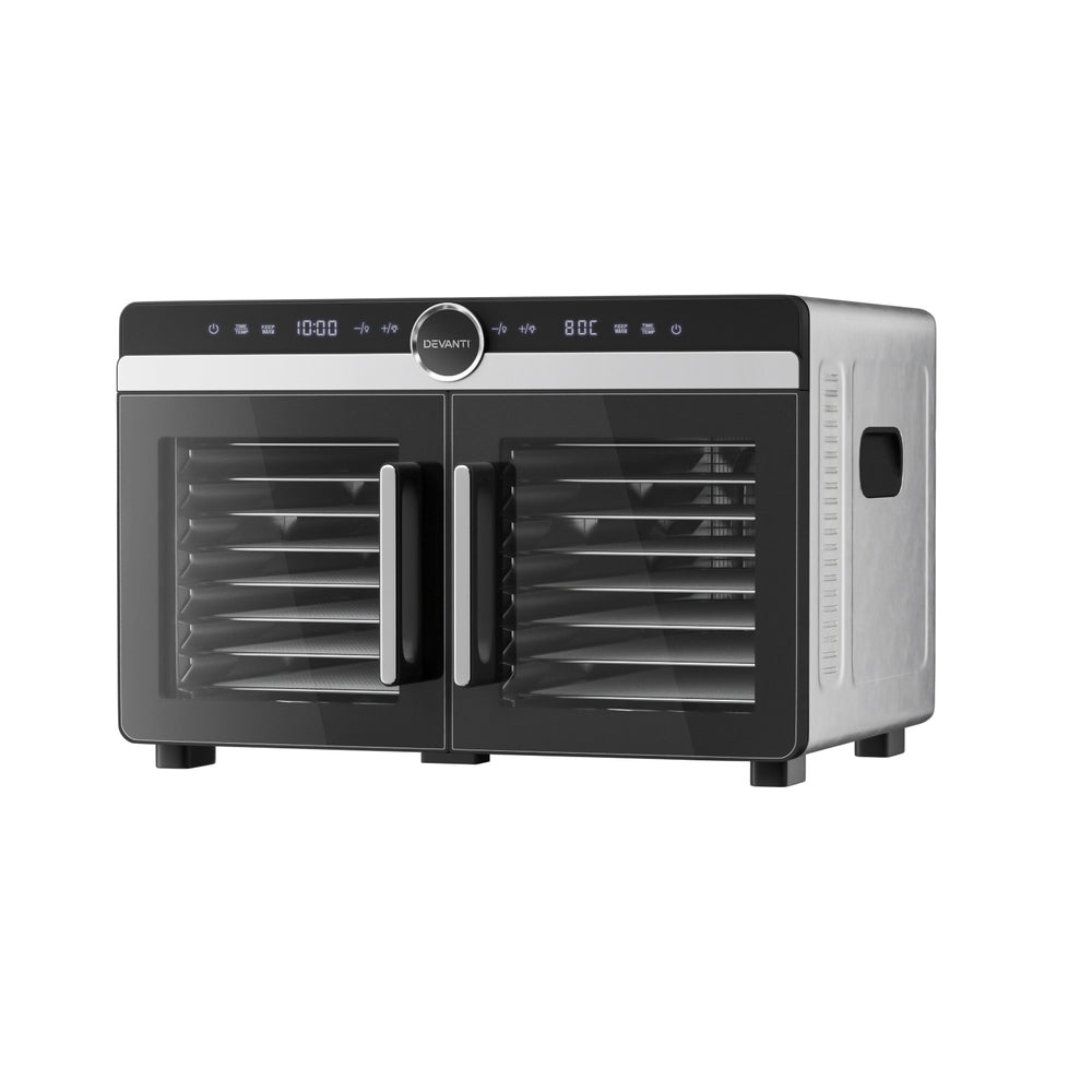 Food Dehydrators: Devanti 16 Trays Food Dehydrator Dual-Zone Stainless Steel