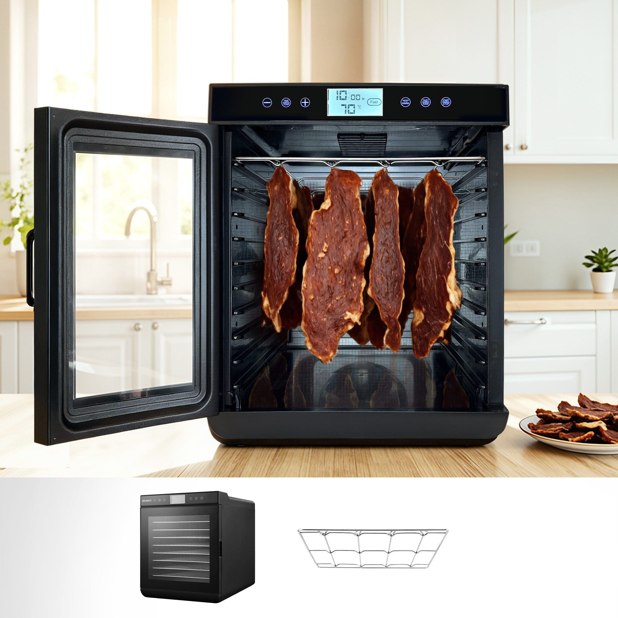 Devanti 10 Trays Food Dehydrator with Stainless Steel Tray