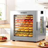 Food Dehydrators: Devanti 10 Trays Food Dehydrator Stainless Steel Visible Glass Door 850W