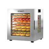 Food Dehydrators: Devanti 10 Trays Food Dehydrator Stainless Steel Visible Glass Door 850W