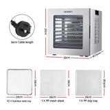 Food Dehydrators: Devanti 10 Trays Food Dehydrator Stainless Steel Visible Glass Door 850W