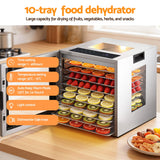 Food Dehydrators: Devanti 10 Trays Food Dehydrator Stainless Steel Visible Glass Door 850W