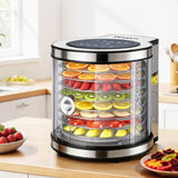 Food Dehydrators: Devanti 8 Trays Food Dehydrator Stainless Steel Auto-Rotate 10 Programs 700W
