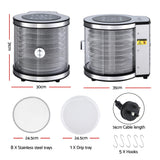 Food Dehydrators: Devanti 8 Trays Food Dehydrator Stainless Steel Auto-Rotate 10 Programs 700W