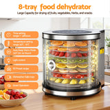 Food Dehydrators: Devanti 8 Trays Food Dehydrator Stainless Steel Auto-Rotate 10 Programs 700W