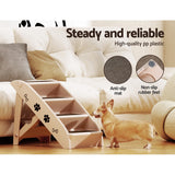 Dog Steps & Ramps: i.Pet Dog Ramp Steps For Bed Sofa Car Pet Stairs Ladder Portable Foldable Beige