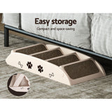 Dog Steps & Ramps: i.Pet Dog Ramp Steps For Bed Sofa Car Pet Stairs Ladder Portable Foldable Beige