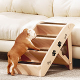 Dog Steps & Ramps: i.Pet Dog Ramp Steps For Bed Sofa Car Pet Stairs Ladder Portable Foldable Beige