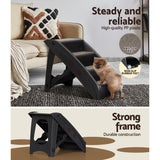 Dog Steps & Ramps: i.Pet Dog Ramp Steps For Bed Sofa Car Pet Stairs Ladder Portable Foldable Black
