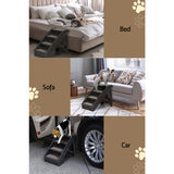 Dog Steps & Ramps: i.Pet Dog Ramp Steps For Bed Sofa Car Pet Stairs Ladder Portable Foldable Black
