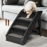Dog Steps & Ramps: i.Pet Dog Ramp Steps For Bed Sofa Car Pet Stairs Ladder Portable Foldable Black