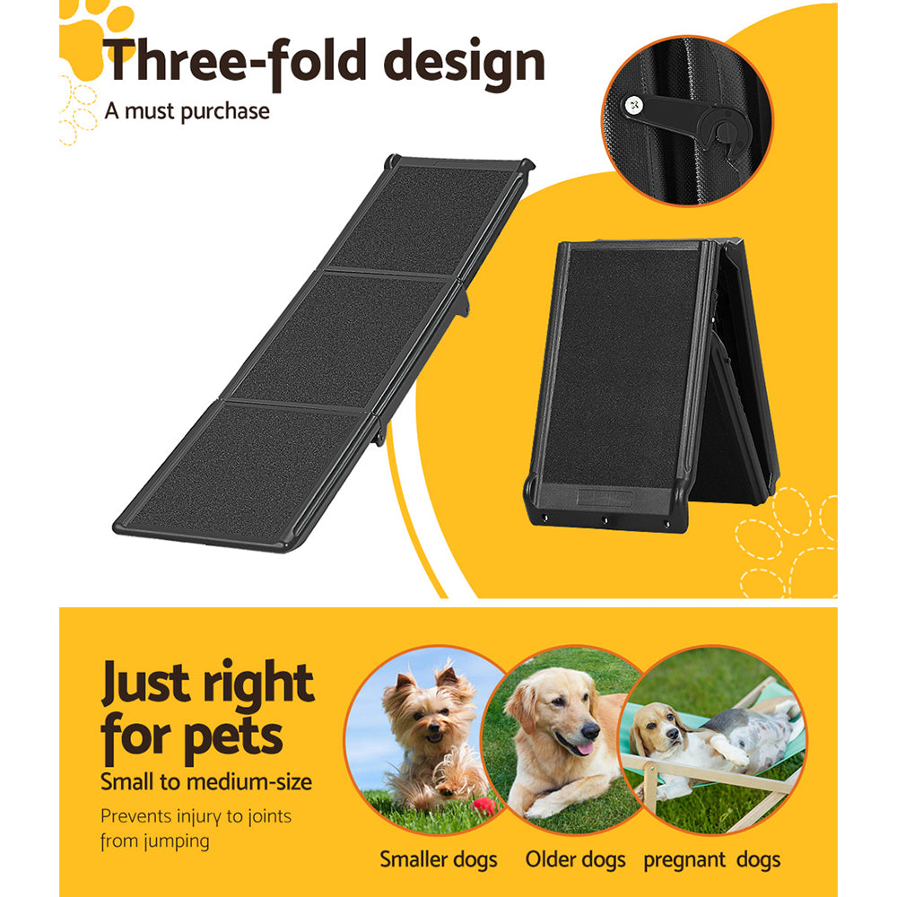 Dog Steps & Ramps: i.Pet Dog Ramp Pet Stairs Steps Car Travel SUV Ladder Foldable Portable Adjustable