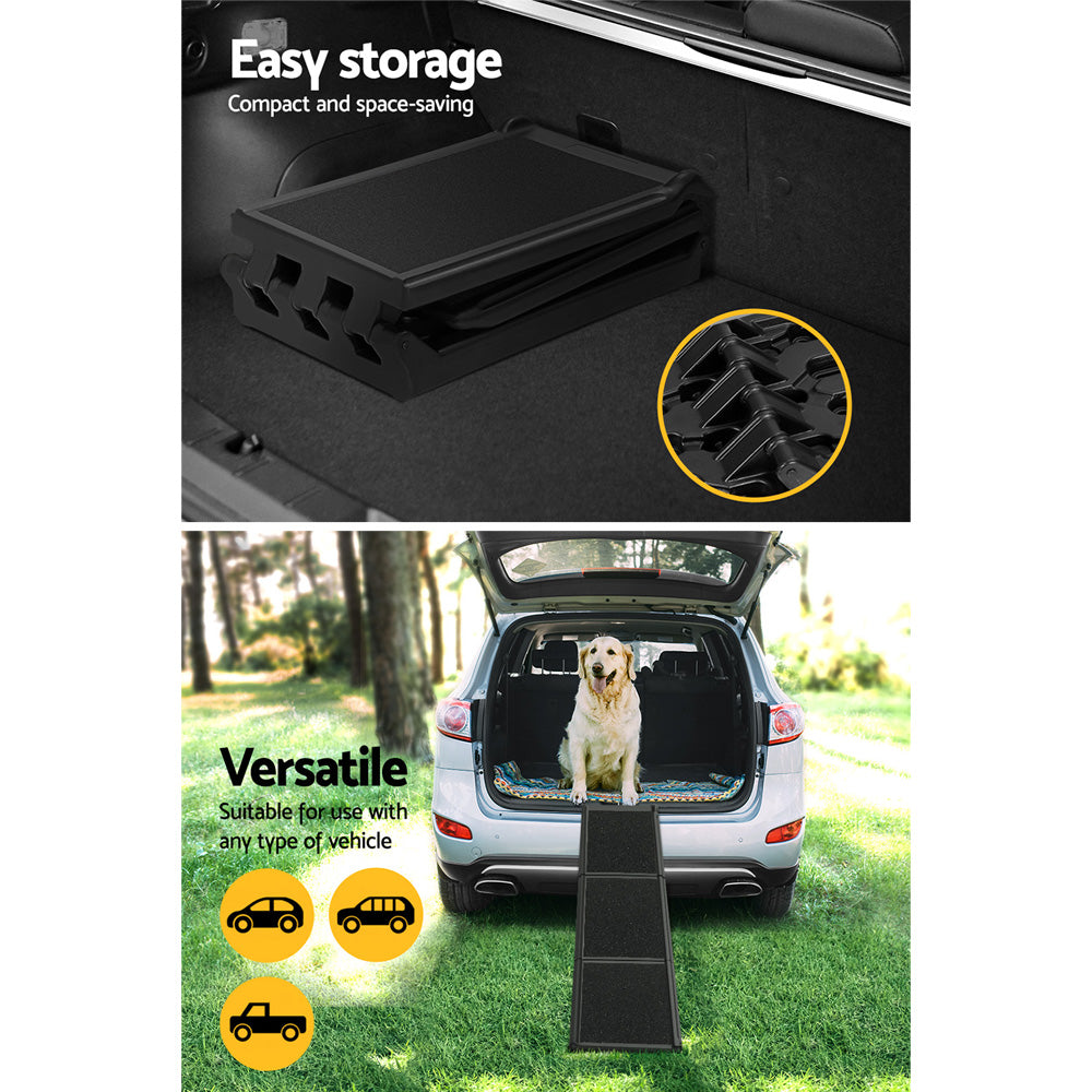 Dog Steps & Ramps: i.Pet Dog Ramp Pet Stairs Steps Car Travel SUV Ladder Foldable Portable Adjustable
