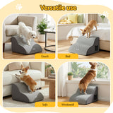 Dog Steps & Ramps: i.Pet Dog Ramp 2 Steps For Small Dogs Bed Sofa Car Foam Non-Slip Pet Cat Stairs