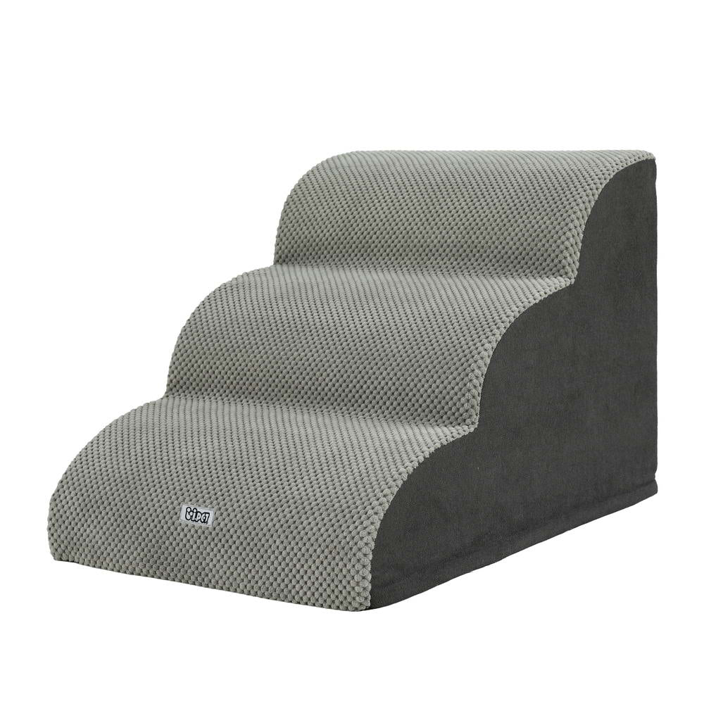 Dog Steps & Ramps: i.Pet Dog Ramp Steps Foam 3 Tier Pet Stairs For Bed Sofa Car Portable Indoor