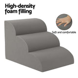 Dog Steps & Ramps: i.Pet Dog Ramp Steps Foam 3 Tier Pet Stairs For Bed Sofa Car Portable Indoor