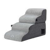 Dog Steps & Ramps: i.Pet Dog Stairs and Bed 2-in-1 Sofa Car Foam Non-Slip Washable Pet Stairs Indoor Grey