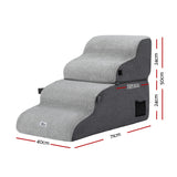 Dog Steps & Ramps: i.Pet Dog Stairs and Bed 2-in-1 Sofa Car Foam Non-Slip Washable Pet Stairs Indoor Grey