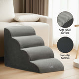 Dog Steps & Ramps: i.Pet Dog Ramp Steps Foam 4 Tier Pet Stairs For Bed Sofa Car Portable Indoor