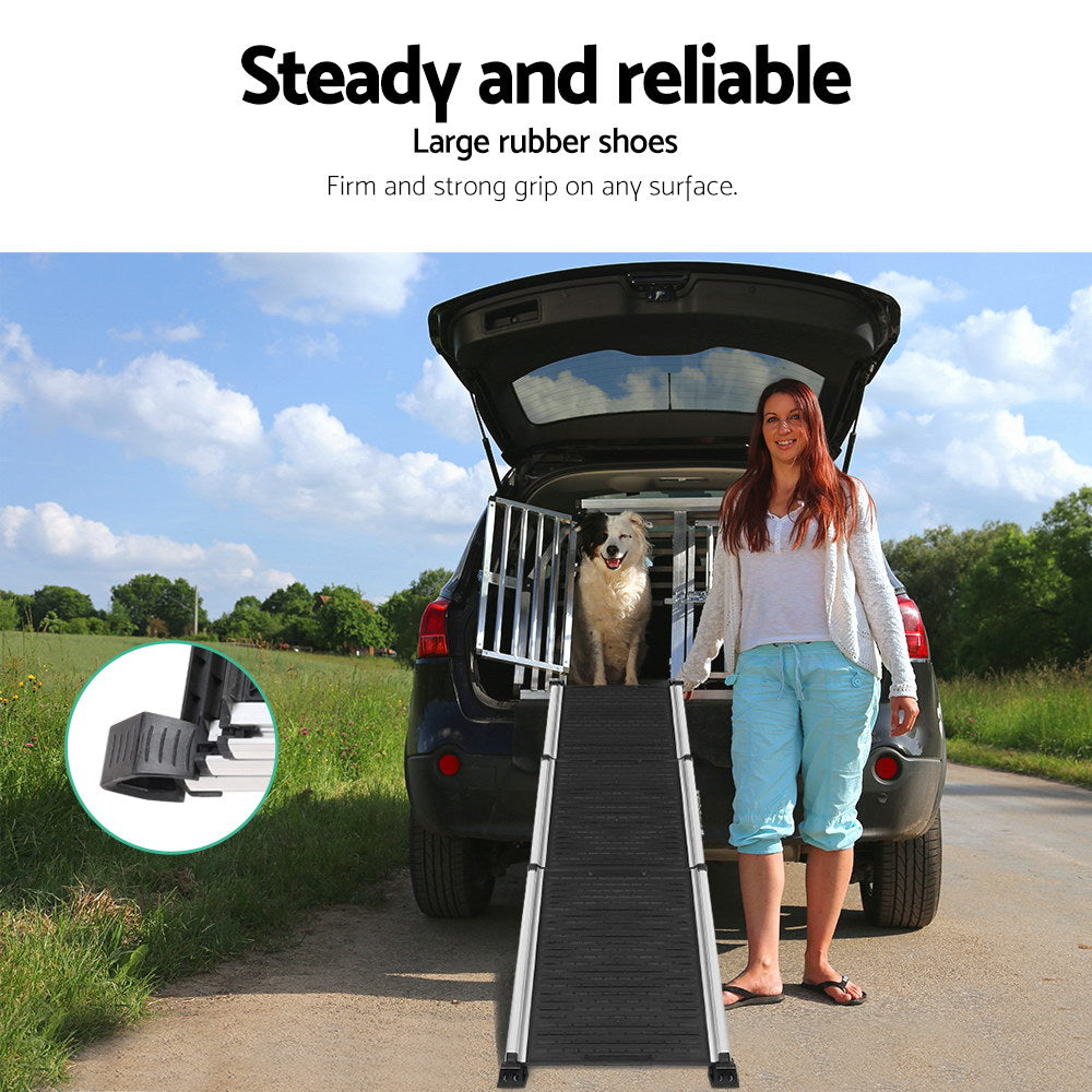 Dog Steps & Ramps: i.Pet Dog Ramp Pet Stairs Steps Car SUV Foldable Portable Ladder Adjustable