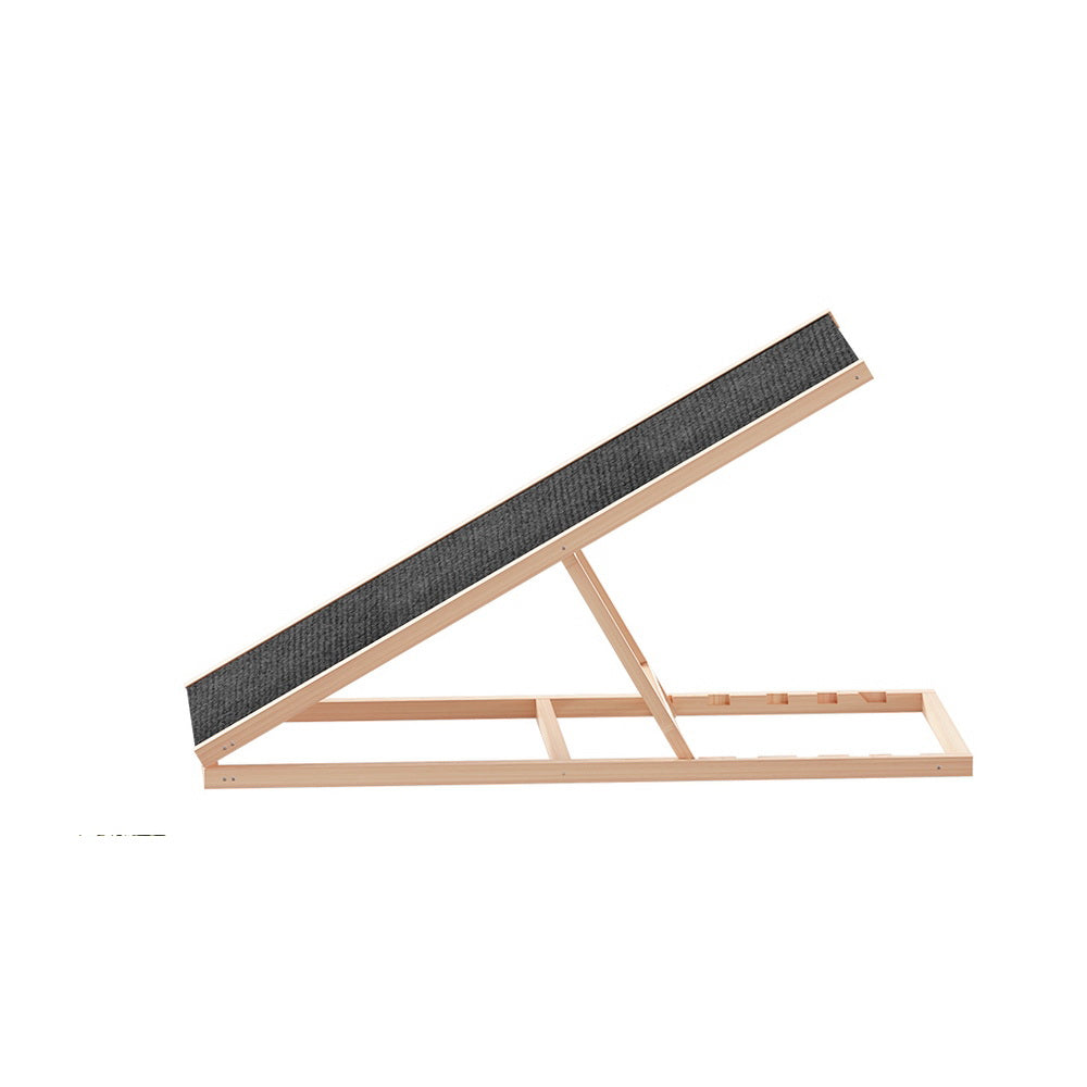 Dog Steps & Ramps: i.Pet Dog Ramp 100cm Adjustable Height Wooden Steps Stairs For Bed Sofa Car Foldable