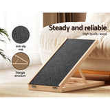 Dog Steps & Ramps: i.Pet Dog Ramp 70cm Adjustable Height Wooden Steps Stairs For Bed Sofa Car Foldable