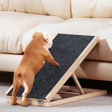 Dog Steps & Ramps: i.Pet Dog Ramp 70cm Adjustable Height Wooden Steps Stairs For Bed Sofa Car Foldable