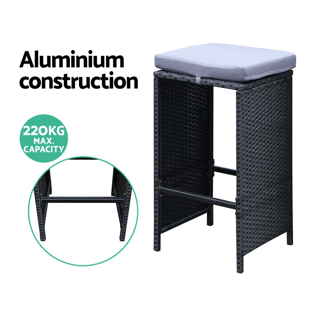Outdoor Dining Sets: Gardeon 7-Piece Outdoor Bar Set Dining Table Stools Wicker Patio Setting