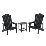 Outdoor Chairs: Gardeon Outdoor Table and Chairs HDPE Adirondack Beach Chair Sun Lounge Patio Furniture Garden Black