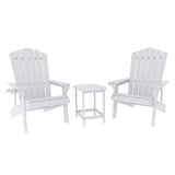 Outdoor Chairs: Gardeon Outdoor Table and Chairs HDPE Adirondack Beach Chair Sun Lounge Patio Furniture Garden White
