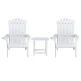 Outdoor Chairs: Gardeon Outdoor Table and Chairs HDPE Adirondack Beach Chair Sun Lounge Patio Furniture Garden White
