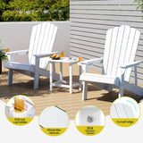 Outdoor Chairs: Gardeon Outdoor Table and Chairs HDPE Adirondack Beach Chair Sun Lounge Patio Furniture Garden White