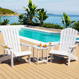 Outdoor Chairs: Gardeon Outdoor Table and Chairs HDPE Adirondack Beach Chair Sun Lounge Patio Furniture Garden White