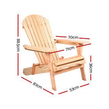 Outdoor Chairs: Gardeon Adirondack Outdoor Chairs Wooden Beach Chair Patio Furniture Garden Natural Set of 2