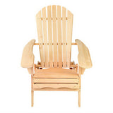 Outdoor Chairs: Gardeon Adirondack Outdoor Chairs Wooden Beach Chair Patio Furniture Garden Natural Set of 2
