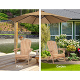 Outdoor Chairs: Gardeon Adirondack Outdoor Chairs Wooden Beach Chair Patio Furniture Garden Natural Set of 2